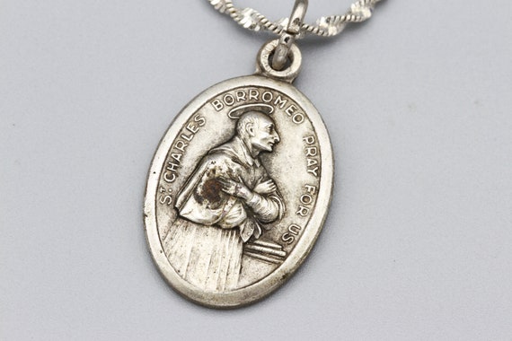 Silver Plated Catholic Prayer Medal Charm Pendant… - image 5