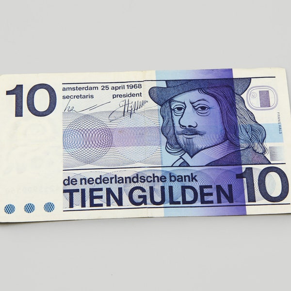 Netherlands 10 Gulden Banknote 1968, 10 Dutch Guilders, Dutch Painter Frans Hals, Holland Currency Money, Old Foreign Money, Gulden Banknote