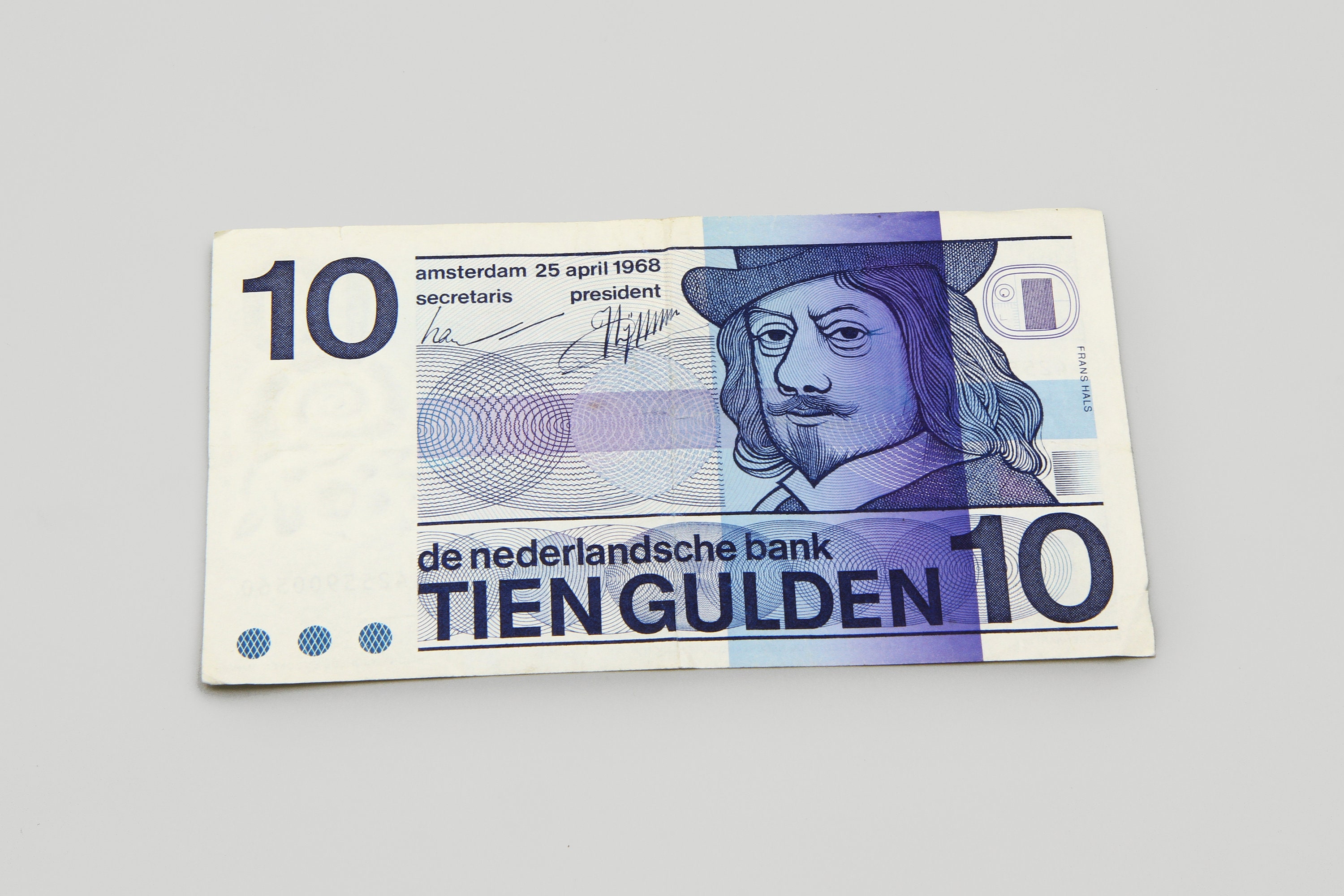 Netherlands 10 Gulden Banknote 1968, 10 Dutch Guilders, Dutch