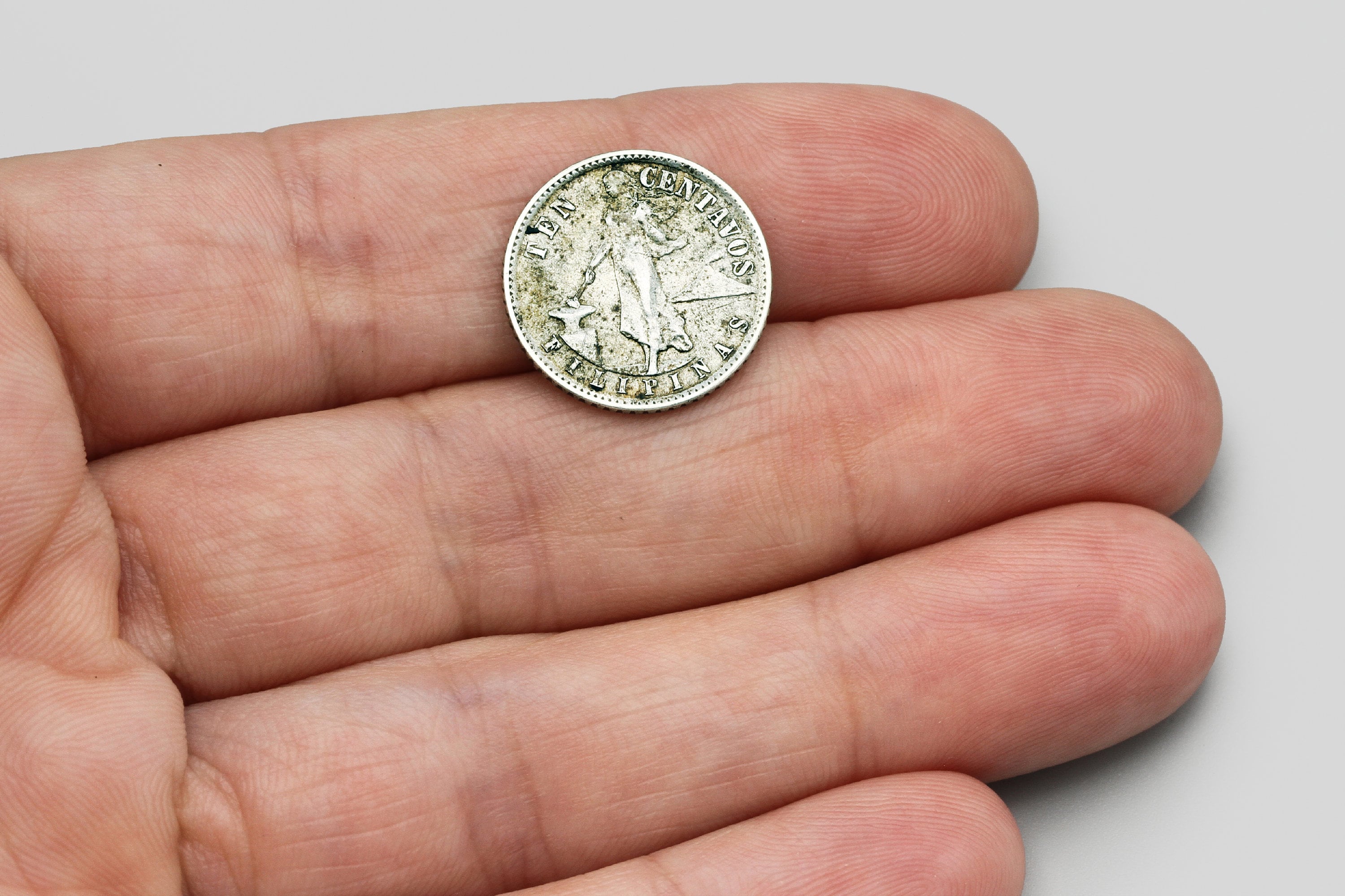 1944年 10センタボ・フィリピナス、750銀貨、フィリピンの通貨、旧世界
