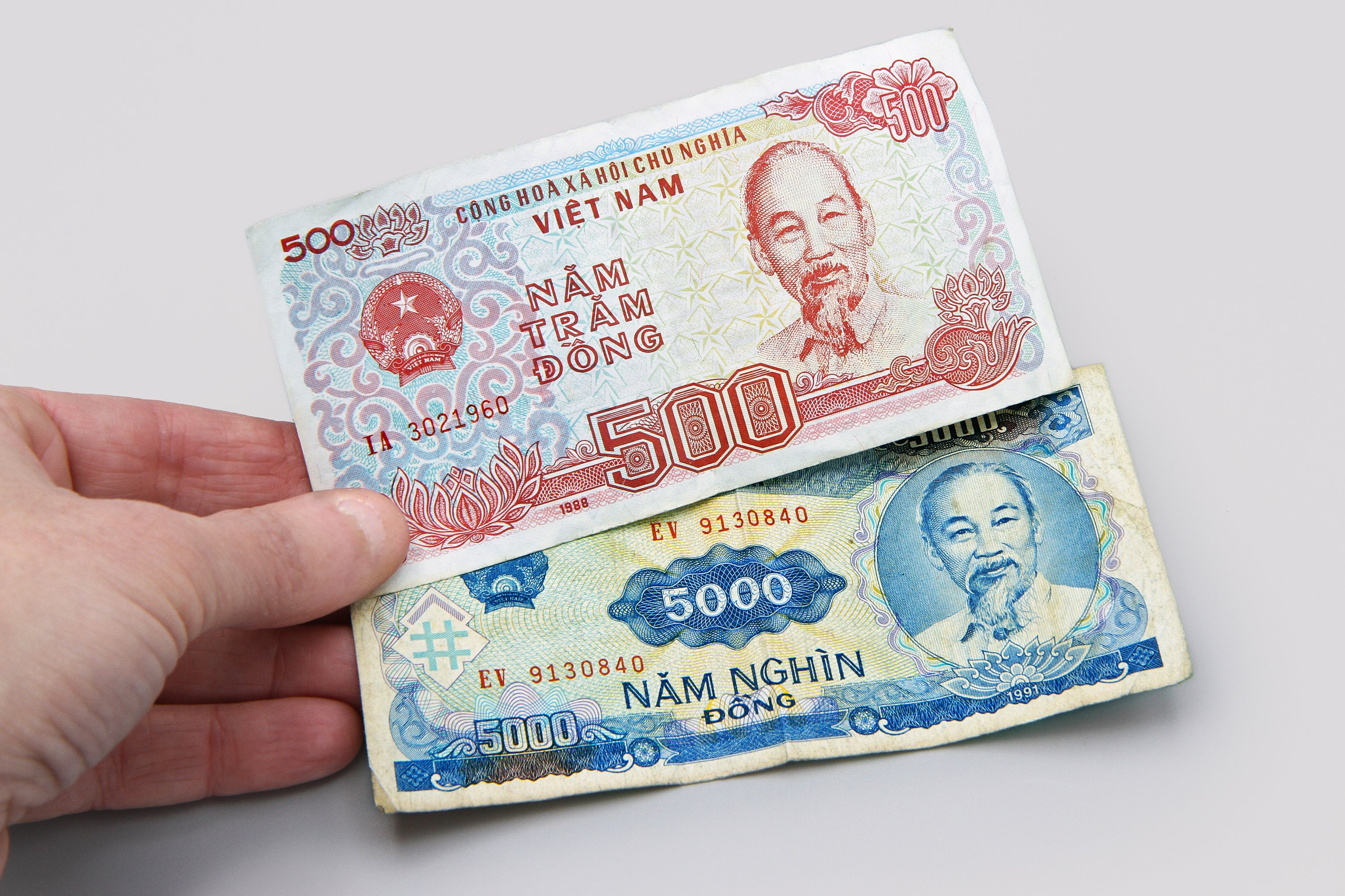 Buy Two Viet Nam Banknotes, 1991 Vietnam 5000 Dong, 1988 Vietnam 500 Dong,  Asian Foreign World Money Currency, Ho Chi Minh, Asia Old Paper Money  Online in India - Etsy