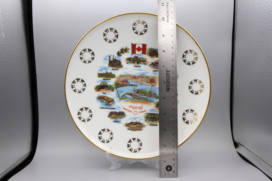 Expo 67 Montreal Canada Collectors Plate Exhibition Pavilions Etsy