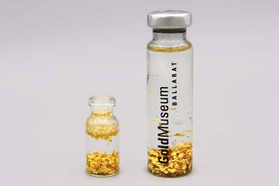 Gold Vial Of 7 Gold Flake Measuring 2 Inches Tall Perfect For Art Decoration