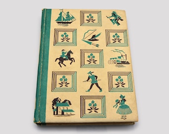 Treasure Island door Robert Louis Stevenson, actie- en avonturenroman, vintage jaren 1950 klassiek literair, antiek hardcover geïllustreerd boek