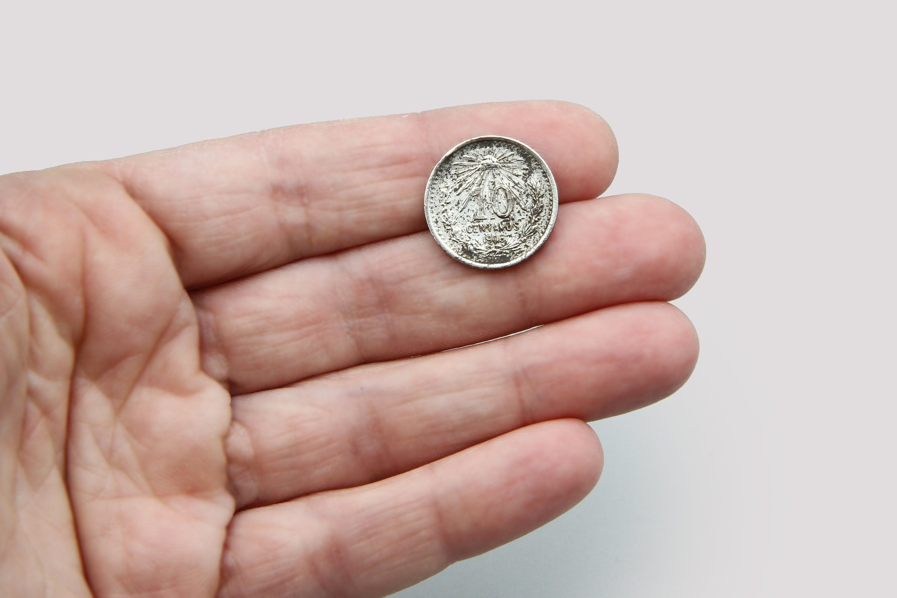 メキシコ10センタボ硬貨 1906年、銀貨800、メキシコ合衆国、高グレード