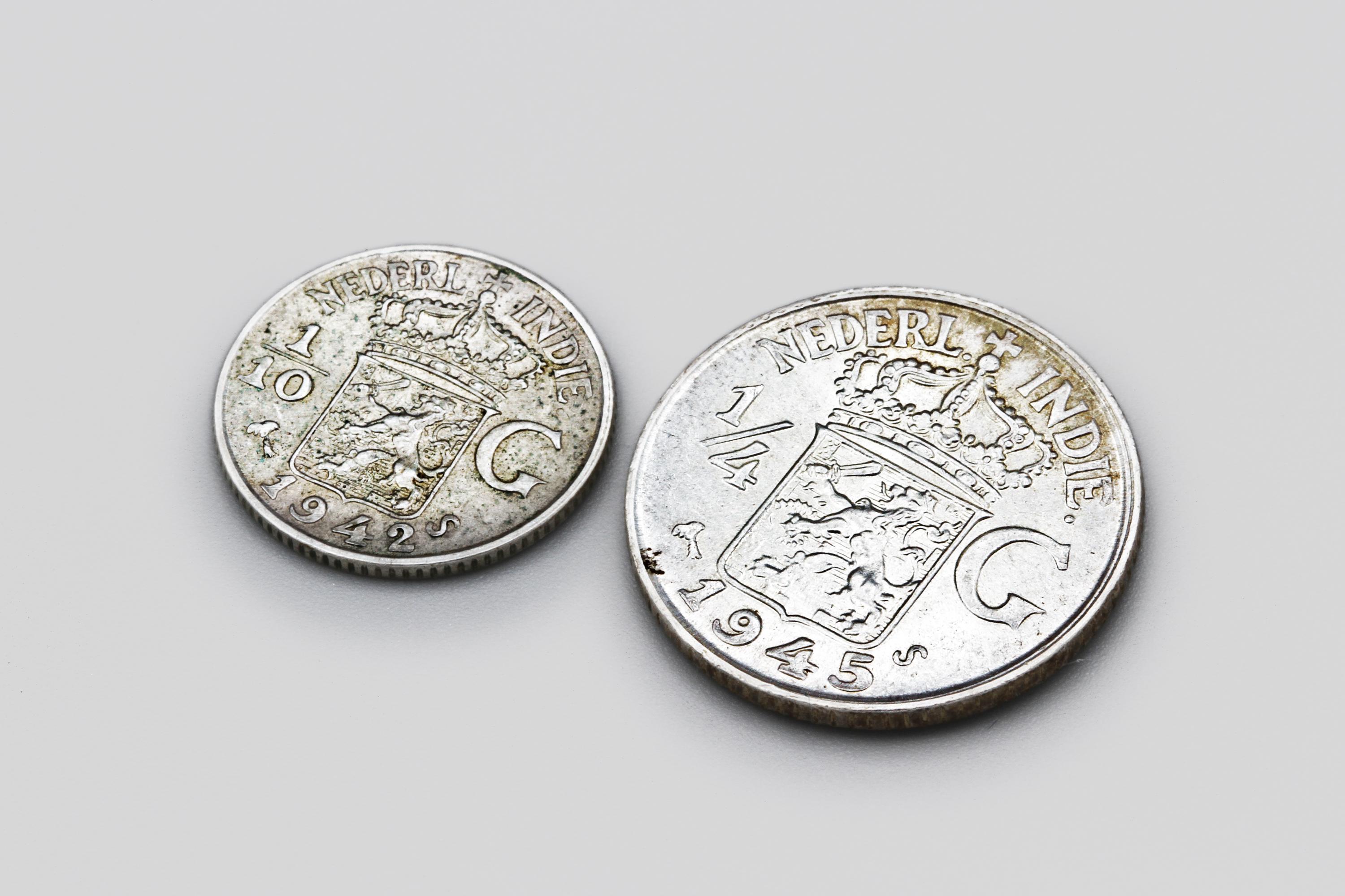 オランダ領東インド 1942年 1/10 グルデン硬貨、720 銀貨、オランダ領