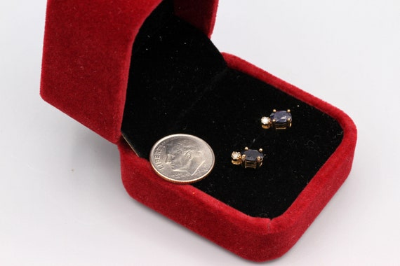 Sapphire And 18k Gold Over Sterling Silver Stud E… - image 4