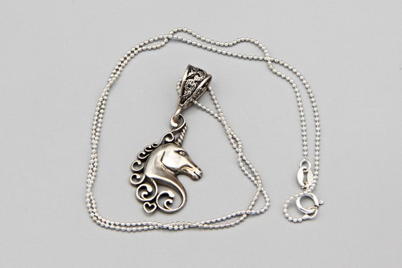 Magical Unicorn Small Pendant Necklace, Open Scro… - image 3