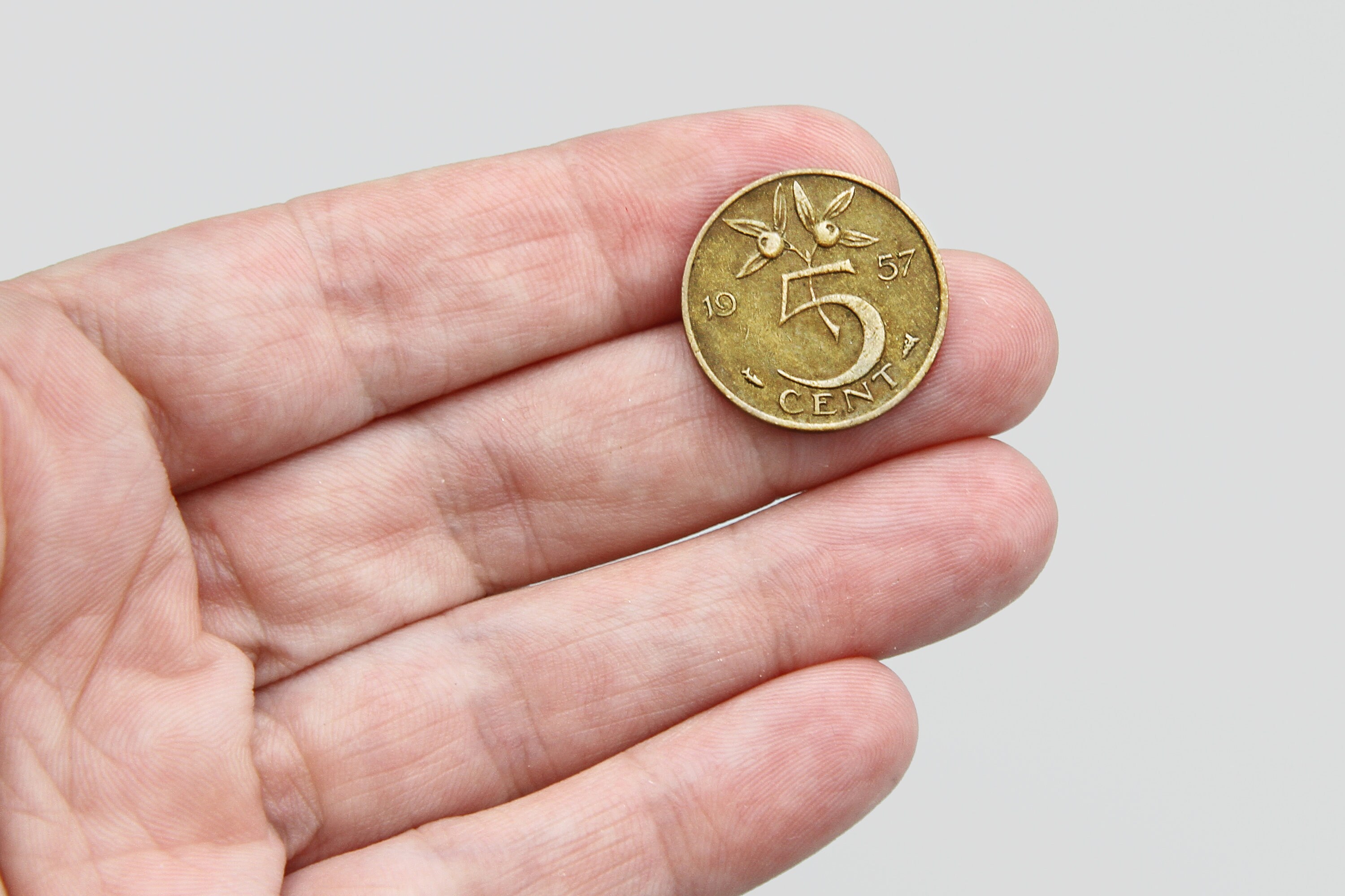 1957年オランダ5セント青銅貨、ユリアナ女王オランダ通貨 - Etsy 日本