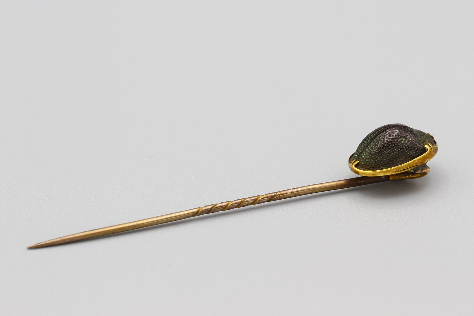 Green Beetle Art Deco Stick Pin Beetle and Gold Pin Yellow Etsy