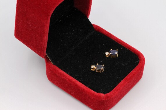 Sapphire And 18k Gold Over Sterling Silver Stud E… - image 8