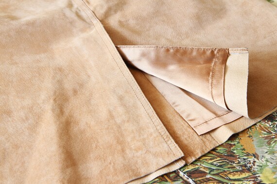Bebe Real Leather Tan Skirt Size 2, Suede Skirt S… - image 7