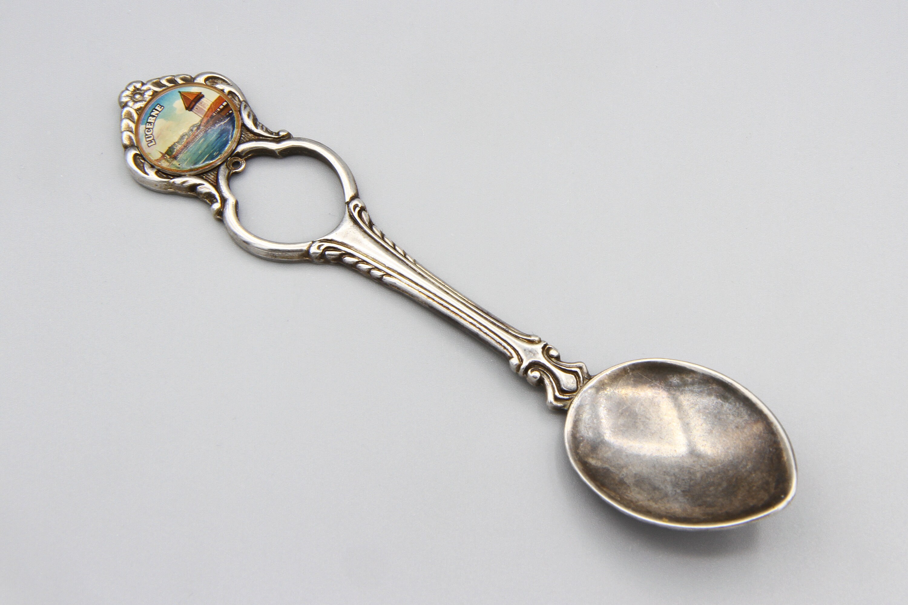 Switzerland Lucerne With Scene Spoon Signed Silver Plated Etsy