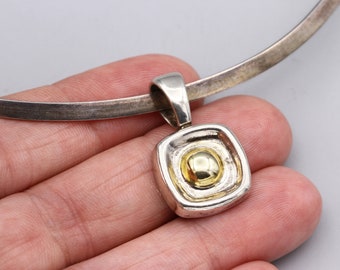 Silpada Israel Minimalist Pendant Necklace, 925 Silver Torc Cuff Collar, Sterling Torque Rigid Collar, Abstract Modernist Silpada Jewelry