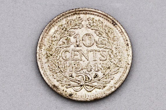 4074) アメリカ・ カナダ・オランダ コイン 10枚 オランダ 10 セント 1941 コイン、0.640 銀貨、ウィルヘルミナ 1