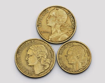 フランスの硬貨の変遷 - フラン。第二次世界大戦の 1 フランを含む