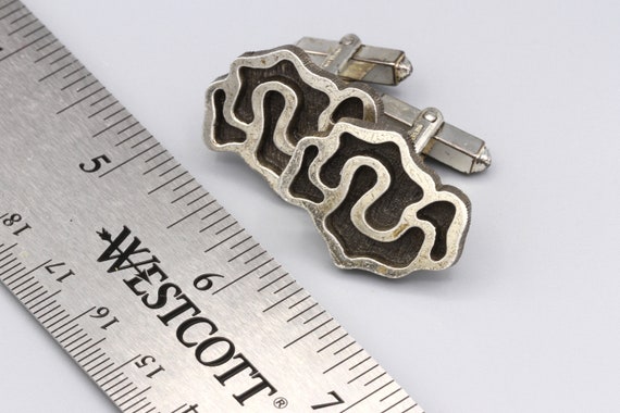 Germany Sterling Mens Cuff Links, Modern Brutalis… - image 4