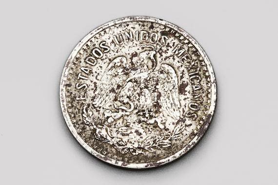 1906年メキシコ10センタボ硬貨、銀800、自由の帽子、鷲、サボテン