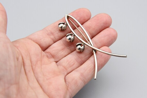 Large Branch Bar Brooch, Beau 925 Sterling Silver… - image 7