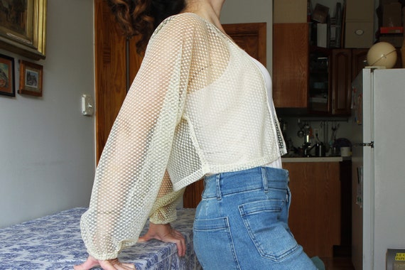 Handmade Cream Color Lace Top Size S To M, Long P… - image 5