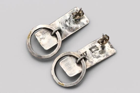 RARE Reticulated Sterling Brutalist Earrings, 950… - image 3