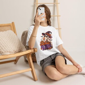 Einfaches Hexen-Shirt, Halloween-Kürbis-Hexen-T-Shirt, Retro-Halloween-T-Shirt, lustiges Hexen-Shirt, T-Shirt mit Hexenhut und Kürbis-Shirt