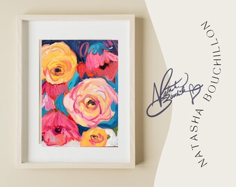 Posies Floral Pop Fine Art Print Signed by Artist Natasha Wescoat Bouchillon