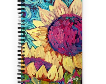 Sunrise Flowers Natasha Bouchillon Art  Sunflower Spiral notebook