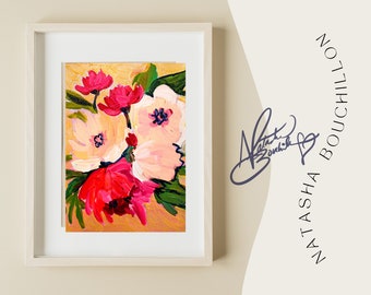 Posies Poppy Floral Pop Art Print Signed by Artist Natasha Bouchillon