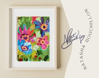 Wildflower Tropical Coastal Floral Pop Fine Art Print Signed by Artist Natasha Wescoat Bouchillon