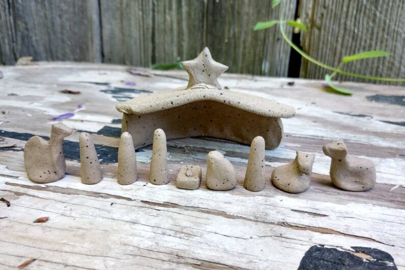 Nativity Handmade Nativity Set Clay Pottery Nativity Set Etsy