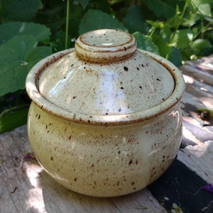 Sugar Bowl, Garlic Jar. Salt Pig, Handmade Pottery, 5 Colors!