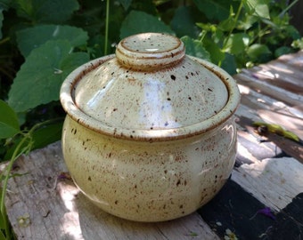 Sugar Bowl, Garlic Jar. Salt Pig, Handmade Pottery, 5 Colors!