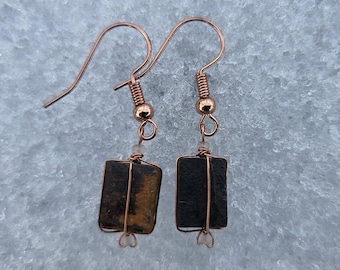 Limonite Stone Earrings, Indian Money Jewelry