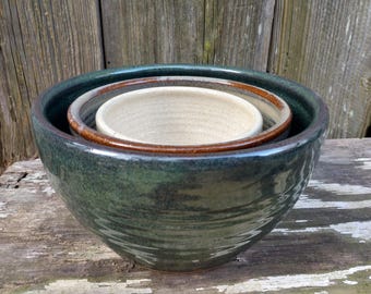 Nesting Bowls, Pottery Nesting Bowl Set