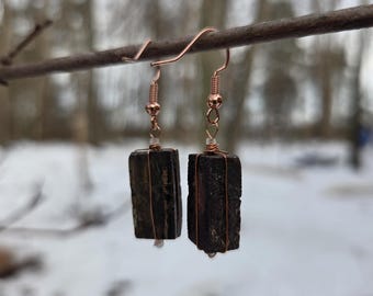 Limonite Stone Earrings, Indian Money Jewelry