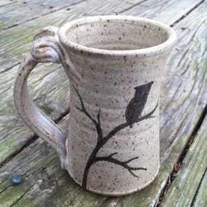 Owl Pottery Mug, Handmade Pottery Mug, Owl Pottery