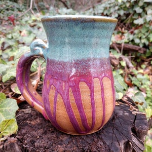 Mug, Pottery Mug, Drippy Glaze Mug