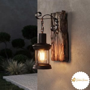 Wood Industrial Bedside Wall Sconce Light Rustic Farmhouse Lantern Wall Lamp Vintage Wooden Lighting Garden Outdoor Decor
