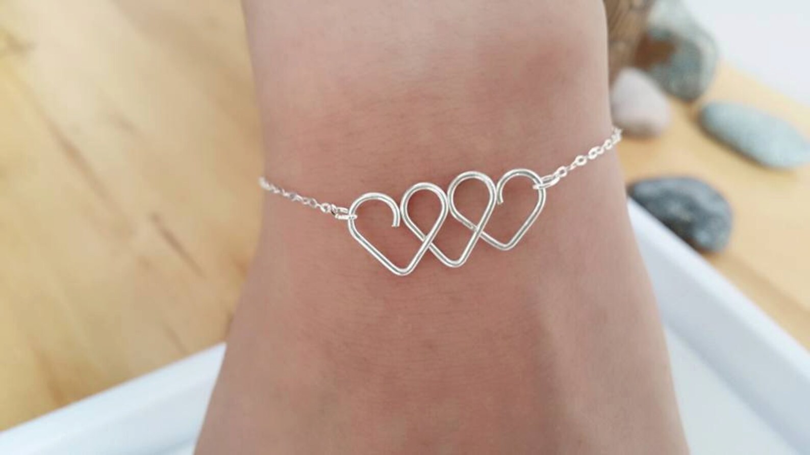 Three heart bracelet Clearance