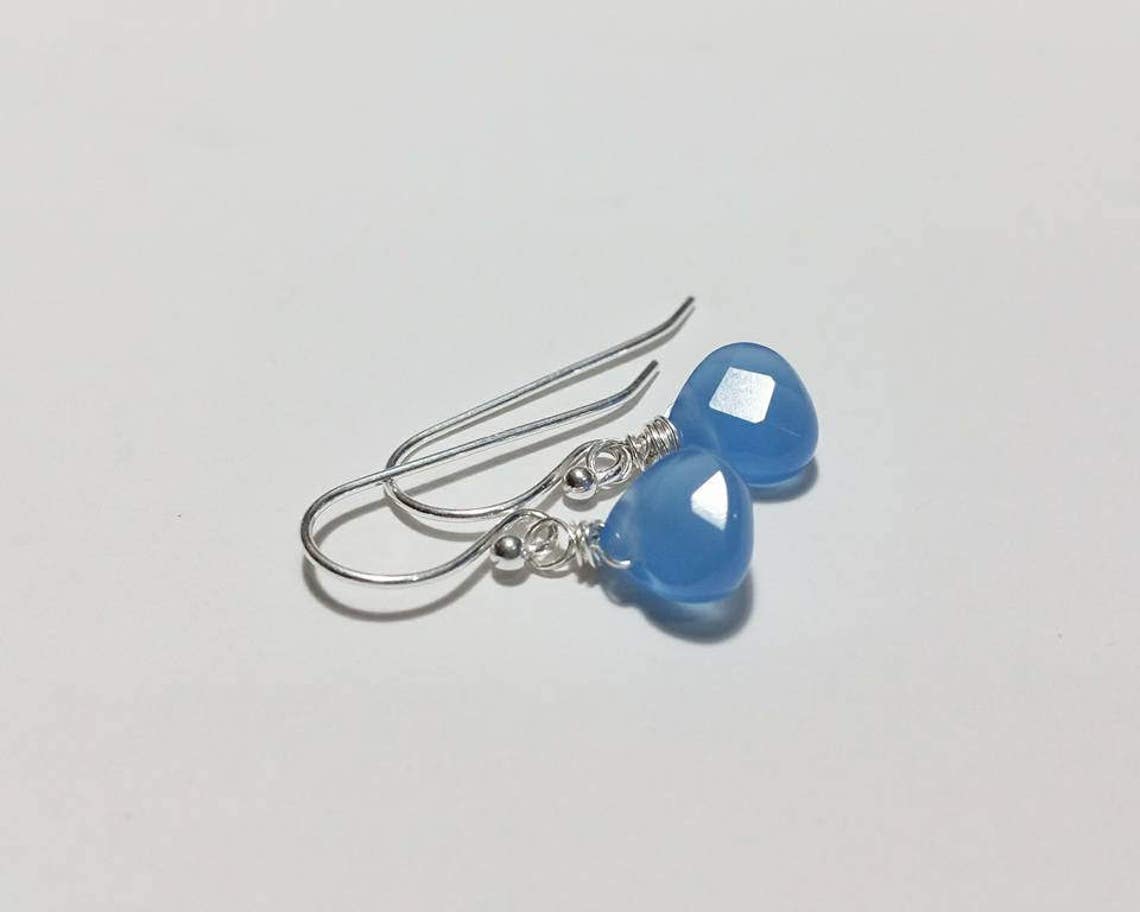 Quinn Earrings in Blue Chalcedony