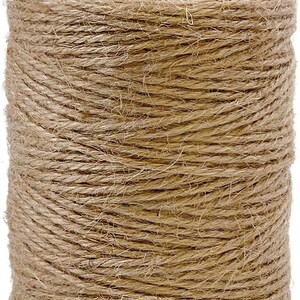 600ft Natural Jute Twine String 2mm, Brown Twine for Crafts, Gift Wrapping, Gardening, Macrame, Crochet & Packing
