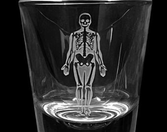 Human Anatomical Skeleton Shot Glass