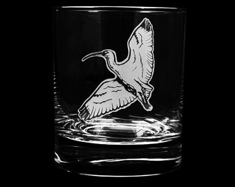 Flying Ibis Engraved Whiskey Glass - Dishwasher Safe Lowball