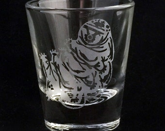 Tardigrade Water Bear Etched Shot Glass mIcroorganism Microbe Biology Science