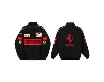 Ferrari F1 Racing Bomber Jacket | Scuderia Team Style Motorsport Jacket | Kids Men Women