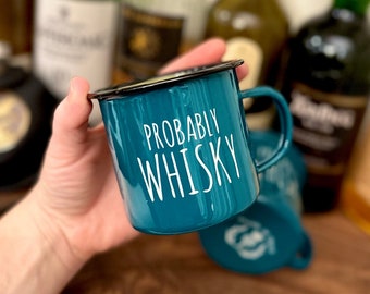 Probably Whisky 11oz Enamel Coffee Camp Mug