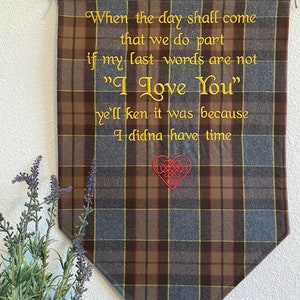 When the day shall come... Outlander Quote Inspired Embroidered Banner Wall Hanging