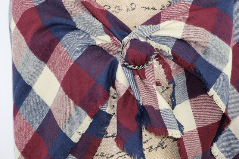 Wine Red Navy Blue and Taupe Flannel Plaid Infinity or Etsy
