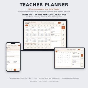 5-Year Teacher Planner | IEP Accommodation Log, Data Tracker (Digital Download)